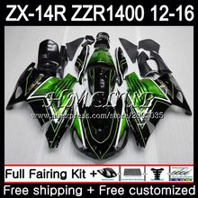 Набор для KAWASAKI NINJA ZX 14R ZZR 1400 ZX14R 12 13 14 15 16 73HC. 0 ZZR1400 ZX-14R 2012 2013 2014 2015 2016 обтекатель зеленый черный 2024 - купить недорого