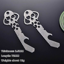 1PC EDC  Portable Stainless Steel Skull Opener Keychain Key Chain Ring Pendant Outdoor Equipment Tools Accessories 2024 - buy cheap