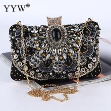 Vintage Beaded Rhinestone Clutch Evening Party Shoulder Bags For Women 2019 Fashion Luxury Diamond Clutches Purse Bolsos Mujer 2024 - buy cheap