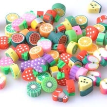 10mm 50pcs Mixed fruit Pattern Clay Spacer beads For jewelry making YKL0056 2024 - buy cheap