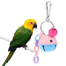 Colorful Parrot Bird Toys Pet Bird Hanging Double Color Bell Ball Interactive Foot Toys Parakeet Budgie Products Pet Toy 2024 - buy cheap