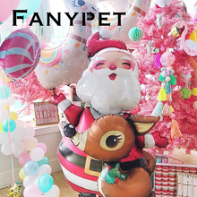 Balões de rena de algodão para natal 1 peça, balão com folha para natal, decoração de festa 2024 - compre barato