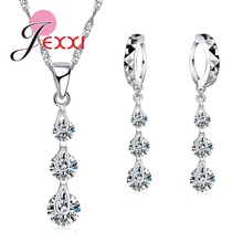 New Hottest Women Anniversary CZ   Necklace+Drop Earrings Lady Pretty Wedding Jewelry Sets Gifts Fast Shipping 2024 - buy cheap