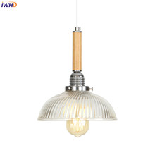 Iwhd-lustre pingente de loft, luminária com lâmpada led simples de madeira ou vidro suspenso, 2024 - compre barato