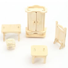 34 Pcs/Set 3D Wooden Miniature Puzzle Dollhouse Furniture Model Mini Puzzle Toys for Children Gift NSV775 2024 - buy cheap