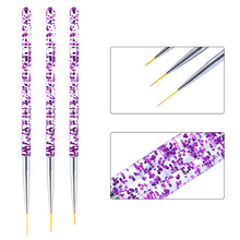 3Pcs/set Nail Art Line Painting Brushes Crystal Acrylic Thin Liner Drawing Pen Polish UV Gel Pen DIY Design Salon Manicure Tools 2024 - buy cheap