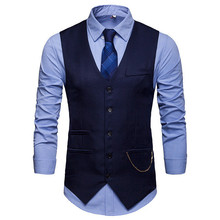 Vestido de negocios Formal para hombre, chalecos entallados, chaleco para traje para hombre, chaleco informal sin mangas, chaqueta de alta calidad, novedad de 2019 2024 - compra barato