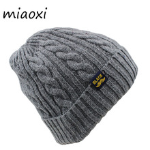 Miaoxi-gorro de nieve de lana para mujer, sombrero de lana para adulto, negro cálido, Unisex, informal, con gorro de punto 2024 - compra barato