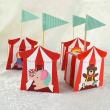 50pcs/lot Creative Carnival Animal Wedding Candy Box With Green Flag Special Baby Birthday Gift Box Cookies Box Party Supplies 2024 - buy cheap