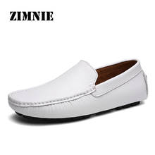 ZIMNIE Brand Men Casual Flat Shoes Men Leather Loafers Leisure Soft Moccasins Slip On Fashion Men Driving Shoes Large Size 38~47 2024 - buy cheap