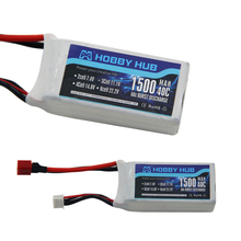 Hobby Hub Power-batería LiPo de 11,1 V, 1500Mah, 3S, 40C, MAX, 60C, enchufe T para coche, avión, helicóptero de control remoto, venta al por mayor 2024 - compra barato
