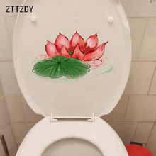ZTTZDY-Flor de Loto de agua para decoración creativa de baño, pegatinas para la pared, T2-0421, 23x15CM 2024 - compra barato