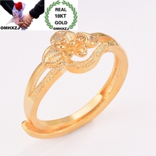 OMHXZJ Wholesale European Fashion Jewelry Woman Girl Party Birthday Wedding Gift Vintage Flower Resizable 18KT Gold Ring RR966 2024 - buy cheap