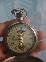 Old Qing Dynasty royal BRASS GLASS clock \ mechanical Pocket watch, silver , with mark, Free shipping 2024 - buy cheap