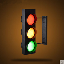 Industrial Wind Creative  Retro Restaurant Cafe Bar Double Sided LED Traffic Light Caution Wall Lamp 2024 - buy cheap