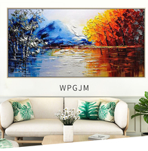 Handmade Modern Abstract Landscape Painting On Canvas Wall Art Pictures For Live Room Home Decor Paintings Unframe 2024 - buy cheap