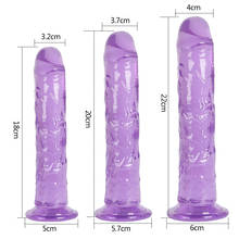 Erotic Soft Jelly Dildo Anal Butt Plug Realistic Penis Strong Suction Cup Dick Toy for Adult G-spot Orgasm Sex Toys for Woman 2024 - купить недорого