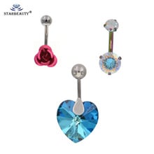 1pcs Steel Belly Button Rings Crystal Piercing Nombril Navel Pircing Earring Zircon Navel Belly Bar Body Jewelry Drop Shipping 2024 - buy cheap