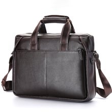 New Luxury Cow Genuine Leather Business Men's Briefcase Male Briefcase Shoulder Bag Men's Messenger Bag Tote Computer Handbag 2024 - buy cheap