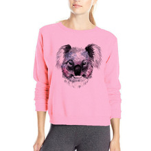 Adorável koala hoody venda barata marca hoodies de algodão das mulheres cor rosa bonito koala moletom manga longa inverno com capuz outwear 2024 - compre barato