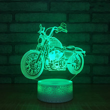 Novos Motocicleta 3d Noite Novidade Lâmpada Led Lâmpada de Mesa Decorativo Estéreo 3D Ub Presente Criativo de Poupança de Energia Luz Conduzida Da Noite 2024 - compre barato