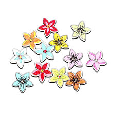 LF 50Pcs Mixed 19mm Petal Flower Wooden Buttons For Clothes Wood Decoration Craft Scrapbooking Sewing Needlework DIY Accessories 2024 - buy cheap