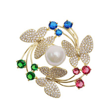 Red Trees 2018 New Brooches Pins For Women High Quality Fashion Sparkly Butterfly Brooch Gifts For Women Drop Shipping With Box 2024 - buy cheap