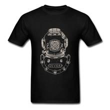 New Design Mens Formal Shirts Homem Vintage Deep Sea Diver Helmet Short Sleeve Clothes 100% Cotton Deep Sea Diver T Shirt Sale 2024 - buy cheap