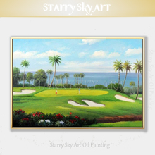 Pintura al óleo sobre lienzo para jugar al Golf, pintura al óleo pintada a mano de alta calidad, precio barato, envío gratis 2024 - compra barato