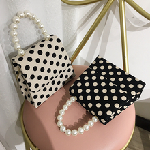 Women Polka Dot Handbag Vintage Women's Pearl Handle Flap Evening Bag Female Shoulder Bags Causal Lady's Crossbody Bag 2024 - buy cheap