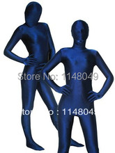 Бесплатная доставка темно-синий полноразмерный спандекс «монолитный» костюм Zentai Облегающий комбинезон 2024 - купить недорого