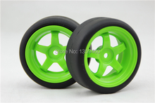 Novo Design 4 pcs RC1 / 10 de alta velocidade deriva pneus rodas aro tiro o W5S4 3 mm ( Material verde ) se encaixa para 1:10 deriva carro 2024 - compre barato