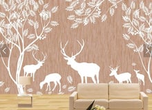 Latest 3D mural, Elegant art jungle deer papel de parede,hotel coffee shop restaurant living room sofa TV wall bedroom wallpaper 2024 - buy cheap