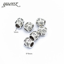 YuenZ 10pcs Spacer Alloy Charm Big Hole Tibetan Silver Heart Bead Charm Beads European Pendant Fit Women Charm Bracelet DIY R48 2024 - buy cheap
