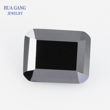 Black Octangle Shape Step Cut CZ Stone Synthetic Gems Cubic Zirconia For Jewelry Size 6x8~10x12mm Free Shipping 2024 - buy cheap