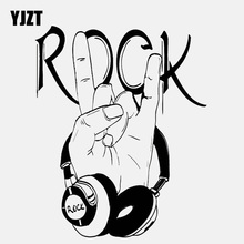 YJZT-etiqueta engomada del coche de vinilo, 11,5 CM x 14,2 CM, música divertida, auriculares, Rock Sign, alta calidad, C22-0692 2024 - compra barato