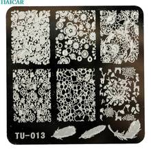 1PC Brand Stainless steel DIY Nail Art Image Stamp Stamping Plates Manicure Template tu013 6x6cm feb8 2024 - buy cheap