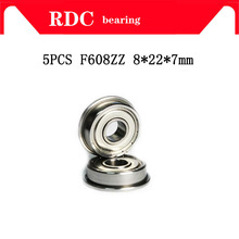 High quality 5pcs ABEC-5 F608ZZ F608 ZZ F608 8*22*7 mm 8x22x7 mm Metal Double Shielded flanged Bearing Ball Bearing 2024 - buy cheap