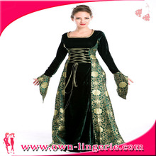 Бесплатная доставка, костюм средневекового воина для взрослых, костюм китайской принцессы для женщин, зеленый костюм с капюшоном для средневекового Хэллоуина 2024 - купить недорого