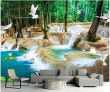 Foto personalizada mural 3d papel de pared montaña lago Agua Paisaje Fondo mejora del hogar sala de estar papel tapiz para paredes 3 d 2024 - compra barato