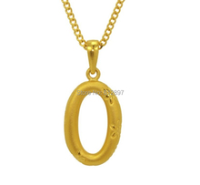 Lady's Pendant 24K Yellow Gold Pendant / 3D Craft Lucky Number 0 Pendant / 1.80g 2024 - buy cheap