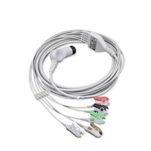 Универсальный AAMI 6 контактов цельный ECG кабель 5 проводов для Mindray PM7000/8000/9000 Goldway, монитор пациента ECG кабель Leadwires AHA TPU 2024 - купить недорого