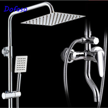 Dofaso quality bathroom stainless shower faucet with square rain shower hand and head shower set type 2024 - buy cheap