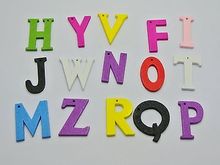 100 Mixed Bright Color Alphabet Letter Wood Beads Charm Pendants 2024 - buy cheap
