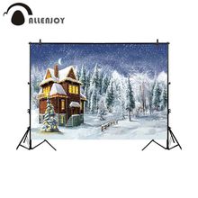 Allenjoy-pintura para cenário de fotografia, decoração de inverno, floresta, madeira, fundo para natal, sessão de fotos 2024 - compre barato