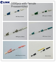 Kit de conector de fibra lc com ponteira pré-montada, 1000 peças, acessórios para lc simcanal apc sm mm om3 om4 3.0mm 2.0mm 0.9mm 2024 - compre barato
