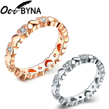 Octbyna clássico forma do coração marca anéis para mulheres lindo cz casal anéis de dedo casamento aniversário jóias dropshipping 2024 - compre barato