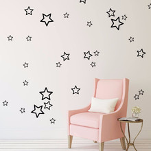 Pegatinas de pared con patrón de estrellas multitamaño, calcomanías de pared extraíbles para decoración de habitación de niños, Diseño de Contorno de estrellas, papel tapiz artístico de vinilo AZ072 2024 - compra barato