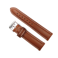 Yqi pulseira de relógio de 20mm, pulseira de couro genuíno marrom claro para relógio 2024 - compre barato