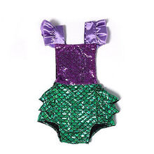 2016 Fashion Newborn Infant Baby Girl Sequins Mermaid Bodysuit Sunsuit Outfits Clothing 0-24M 2024 - buy cheap